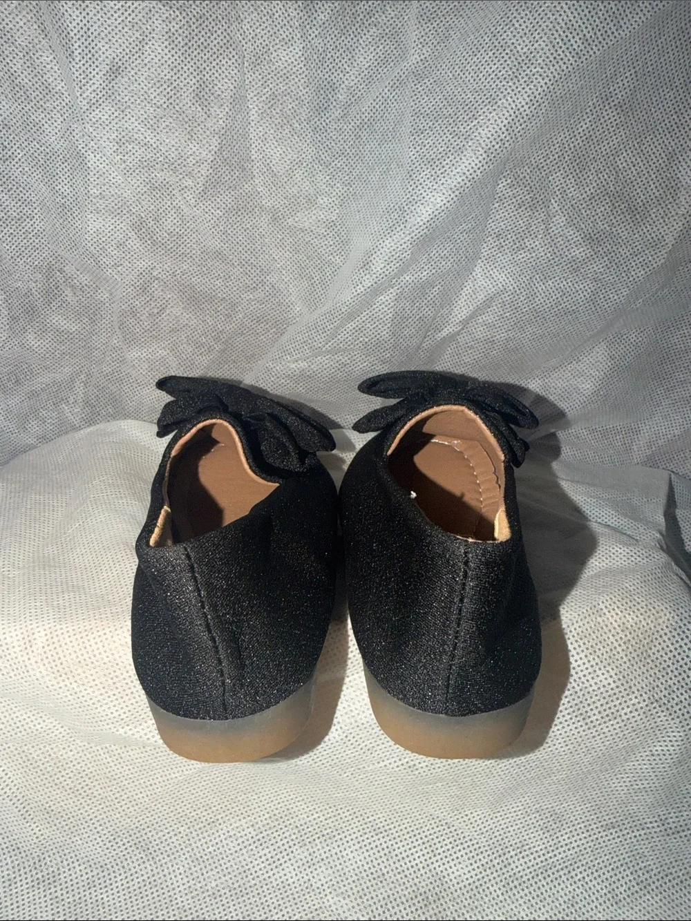 Girls Black Bow Slip-On Kids Shoes size 10